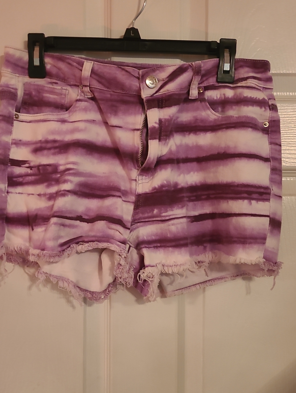 Purple Tie-Dye Women's Denim Shorts